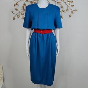 Vintage Periwinkle Midi Dress Size 18